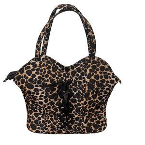 Leopard Print Corset Style Handbag Structured Mini Tote Whimsigoth Fairy Grunge